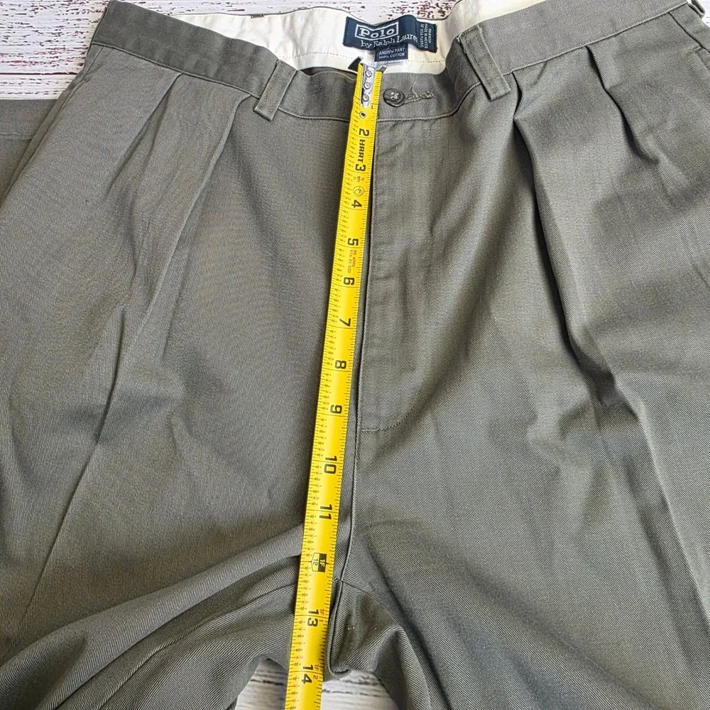 Polo Ralph Lauren‎ Andrew Pant Mens 36x28 Gray Pleated Cotton Chino Trousers